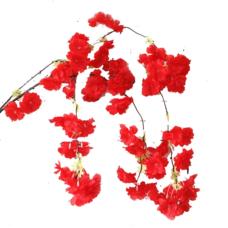 Искусственный шелк цветущая вишня цветы Гирлянда diy Декор для свадьбы Арка фото