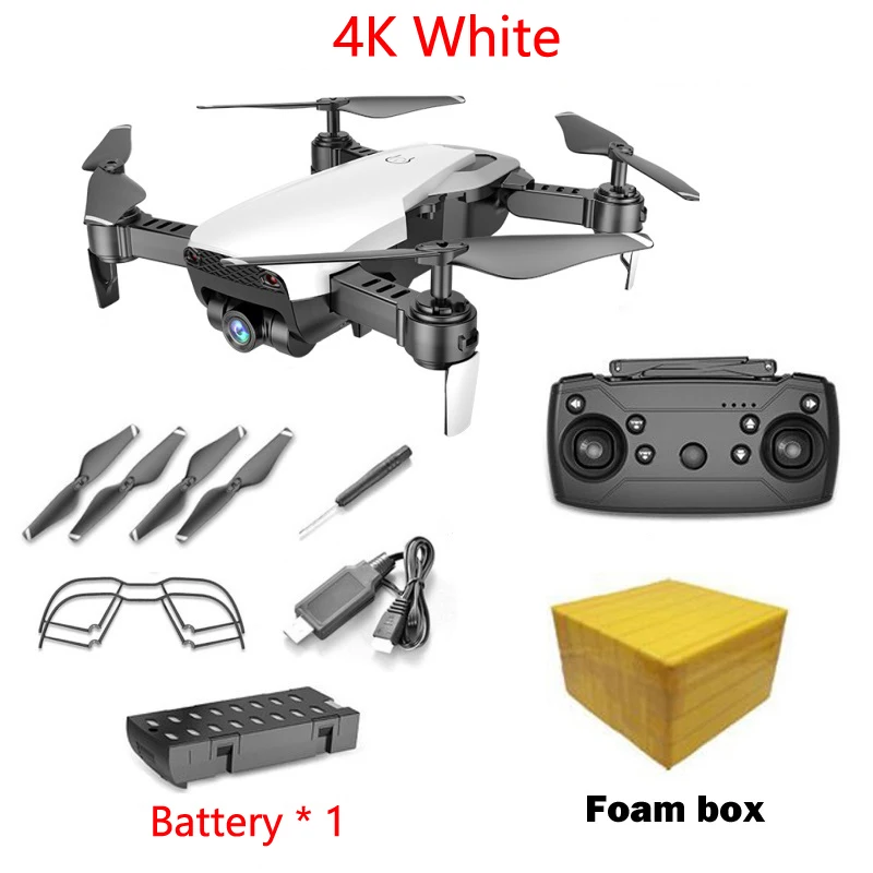 4K White 1B FB KEELEAD M69G FPV RC Дрон 4K 1080P WiFi HD Двойная камера s Дрон складной мини Дрон жесты фото Квадрокоптер с камерой VS F11 Pro - Цвет: 4K White 1B FB