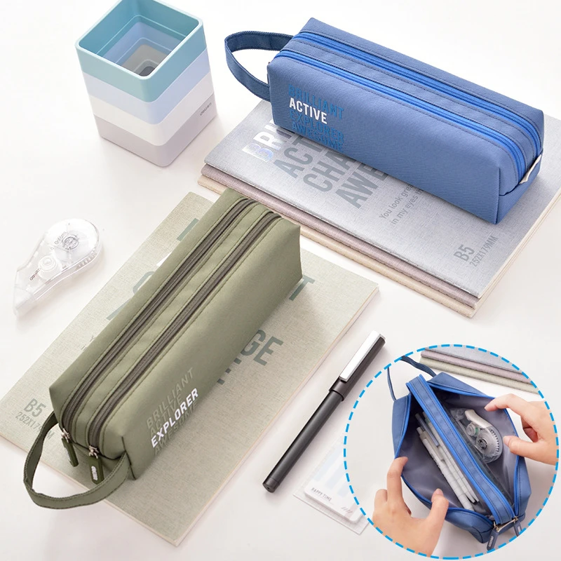 1 шт. Cteative Большой Вместительный школьный Чехол Карандаш s сумки тканевый чехол