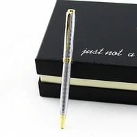 high quality metal ink gift pen stainless steel ballpoint pen luxury sliver gold ballpoint canetas office school stationery