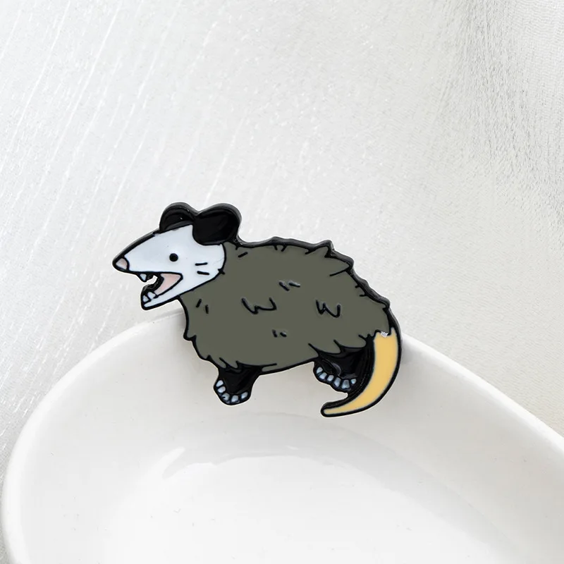 Cute Screaming Opossum Soft Enamel Pins Kawaii Rat Brooch Lapen Pin Metal Fashion Animal Badge Backpack Decor Jewelry Gift | Украшения и
