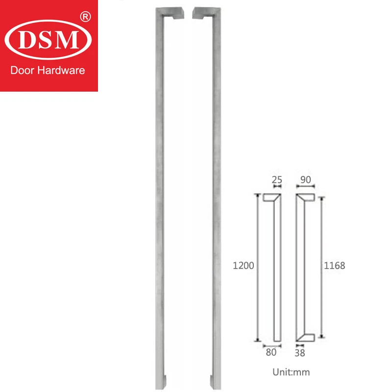 1200mm Black Titanium Electroplated 304 Grade Stainless Steel Entrance Door Handle For Glass/Wooden/Metal Frame Doors PA-167 |