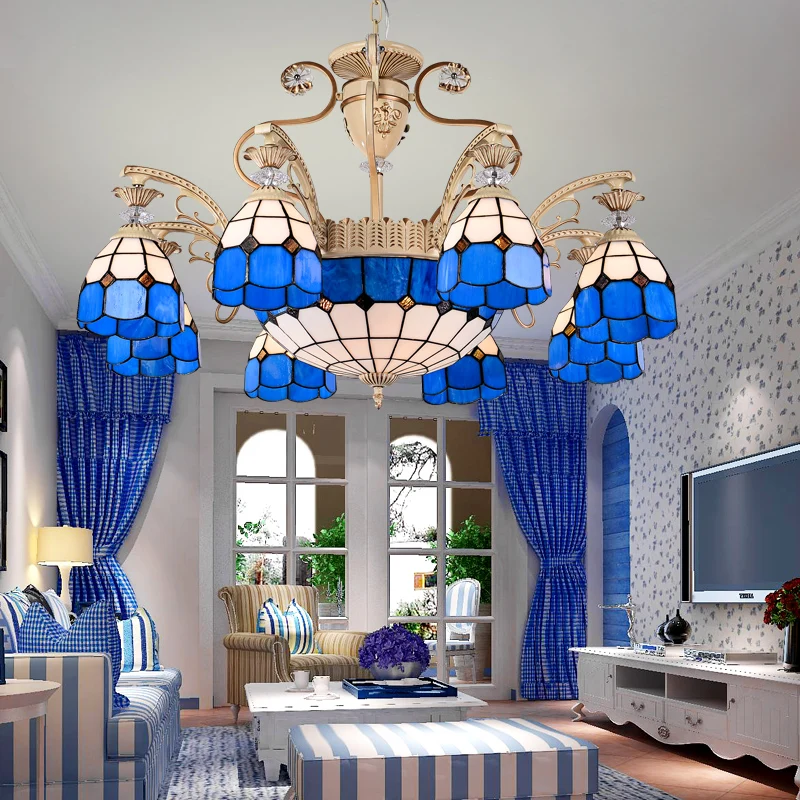 Скандинавский светодиодный подвесной светильник Tiffany для спальни прикроватный