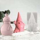 Силиконовая форма Санта-Клаус, снеговик, свеча, эпоксидная смола, 2 шт.