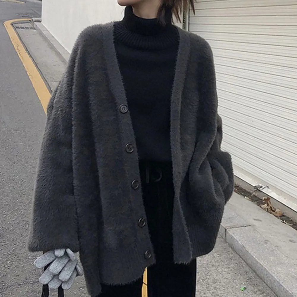 

Женский осенний Новый кардиган, повседневный модный однотонный прямой теплый облегающий свитер без рукавов в ретро-стиле с V-образным вырез...