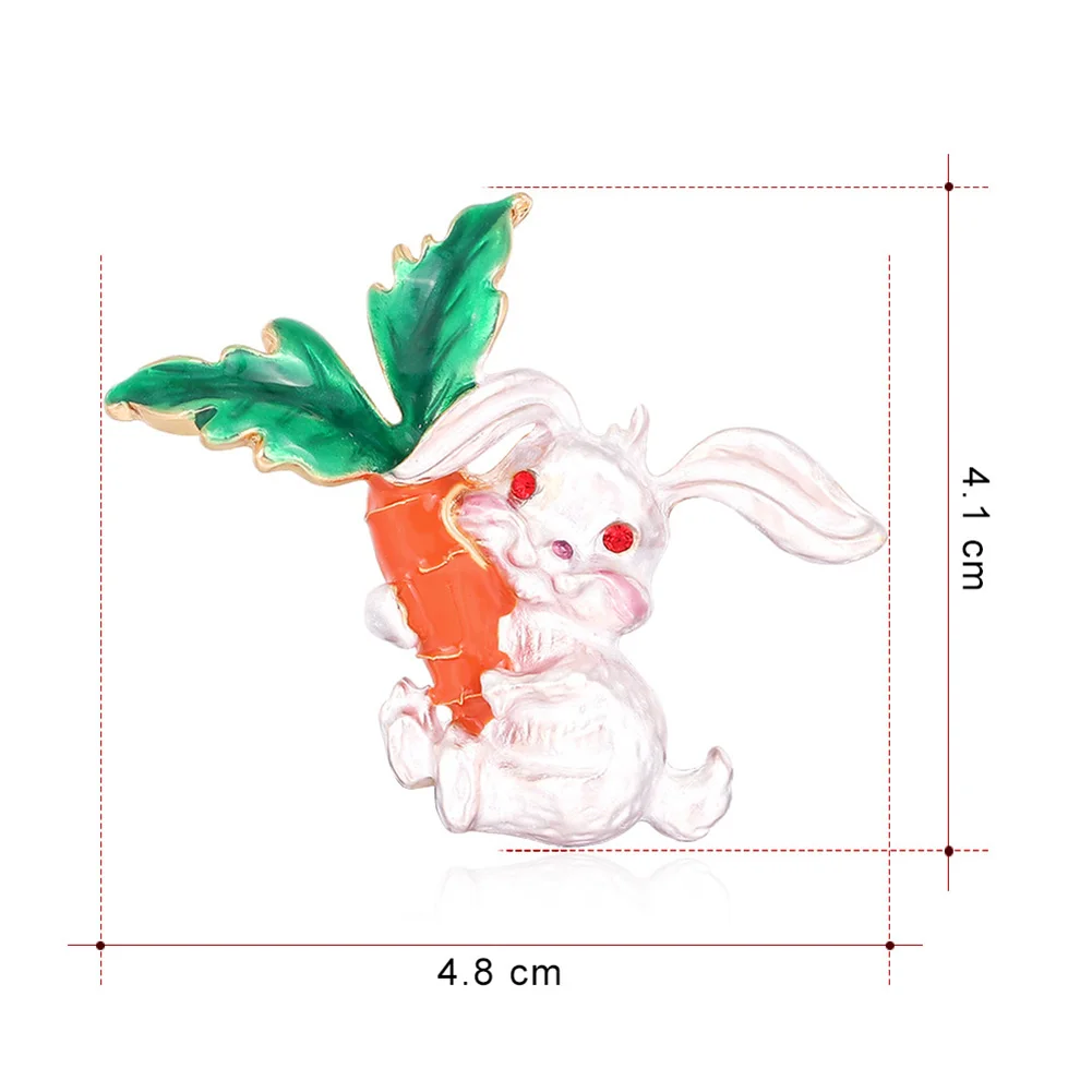 Унисекс милый кролик редиска с морковкой Броши животное эмаль булавки для детей