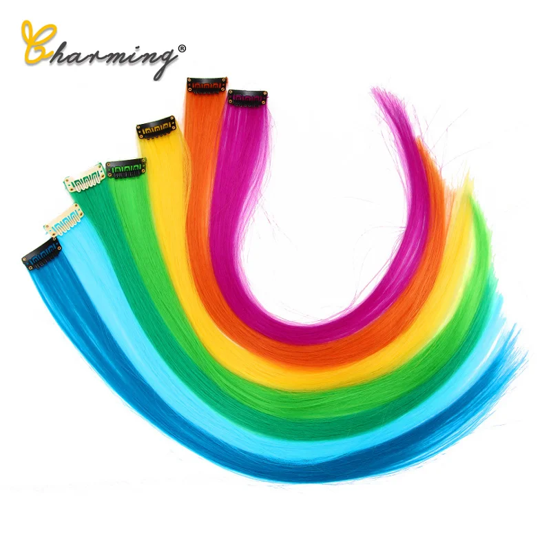 Очаровательные синтетические накладные волосы с зажимом термостойкие длинные