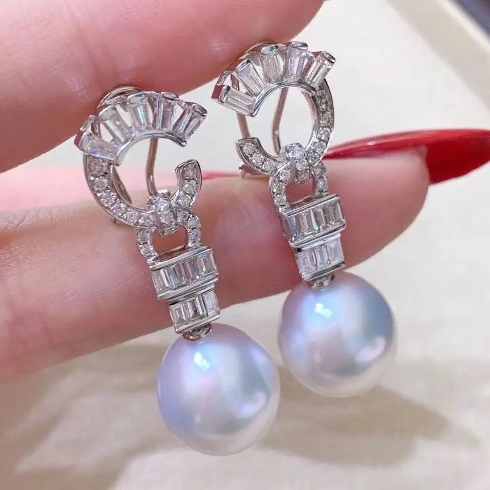 D821 жемчужные серьги ювелирные украшения из стерлингового серебра 925 пробы