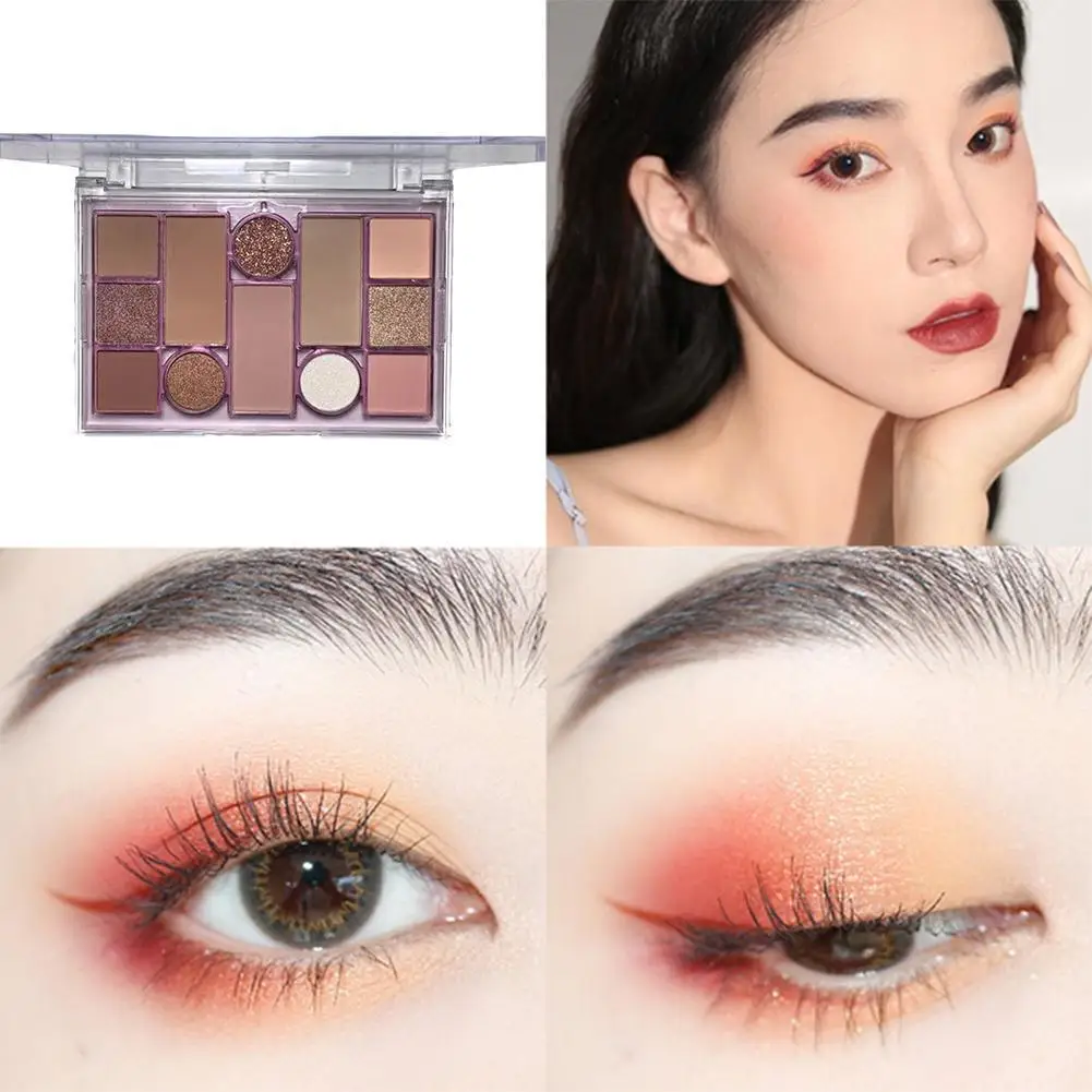 

12 Color Eyeshadow Palette Chocolate Color Earth Tones Pearlescent Matte Glitter Eyeshadow Palette Make-up Palette Nude