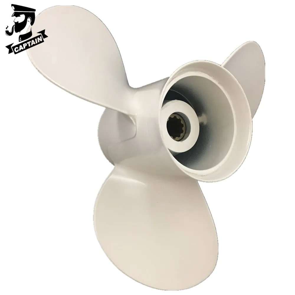 Captain Boat Outboard Propeller 10 1/4x12 Fit Yamaha Outboard Engines 25HP 30HP High Thrust Propeller Aluminum 10 Teeth 3 Blades