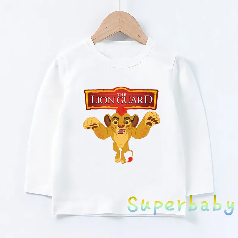 Детская футболка с принтом короля льва милые симпатичные Топы Simba длинным