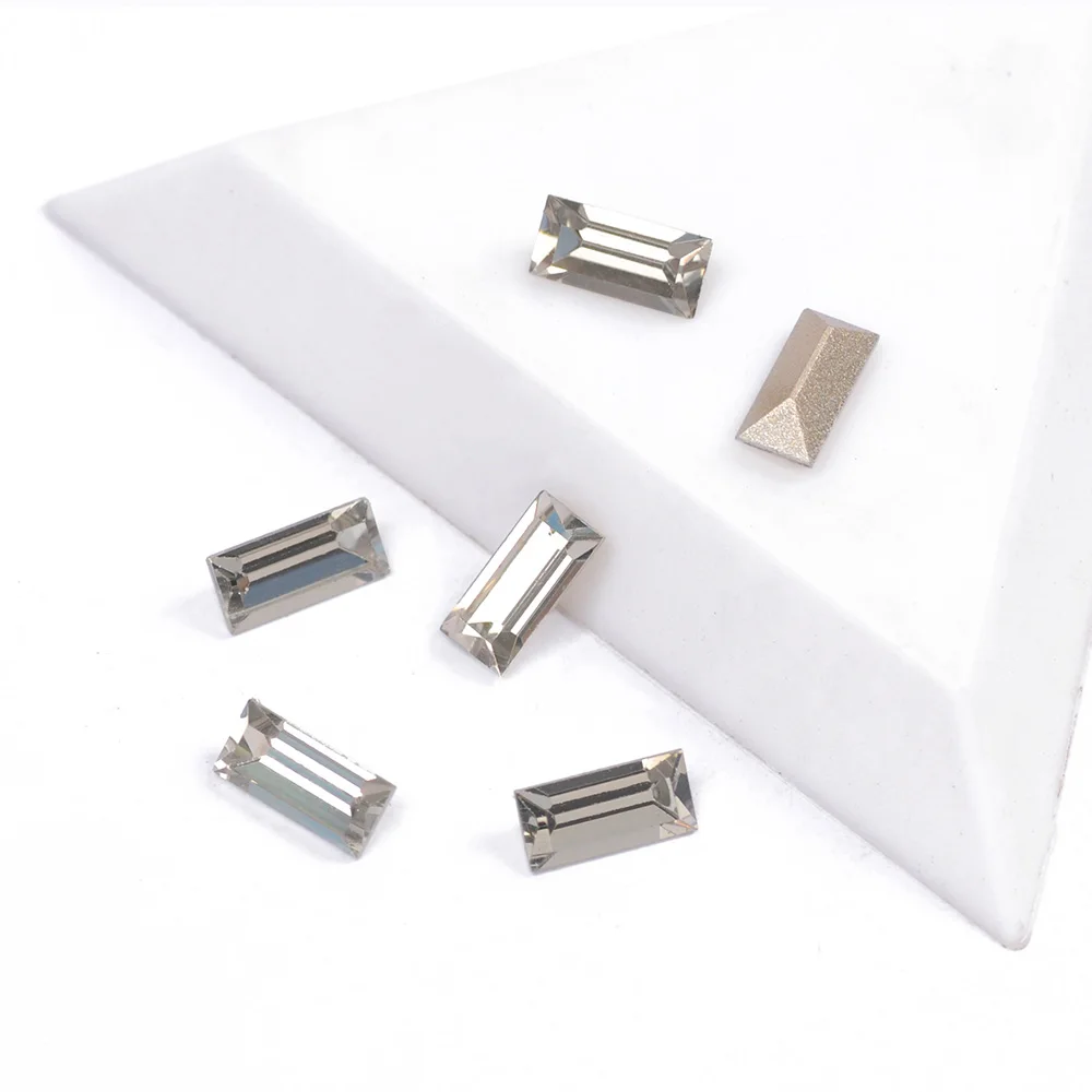 Стразы для ногтей лучшего качества зеркальные черные алмазные цветные