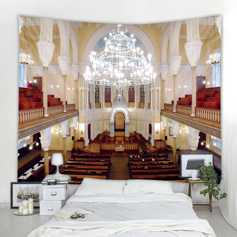 

Inside the church Tapestry Bohemian Wall Hanging Dream Hanging Cloth Mandala Printed Tapestry Living Room Bedroom Home Decor