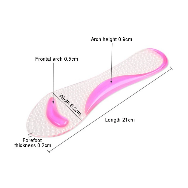 Женская силиконовая гелевая Нескользящая Арка Поддержка полной длины ног