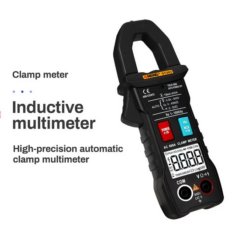 Junejour цифровой клещи мультиметр 4000 отсчетов True RMS мини Ампер DC/AC вольтметр 400 В