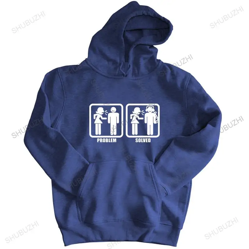 

New 100% Cotton Print Mens autumn hoodie - Problem Solved mens gifts all sizes for husband boyfriend or son hooded coat zipper
