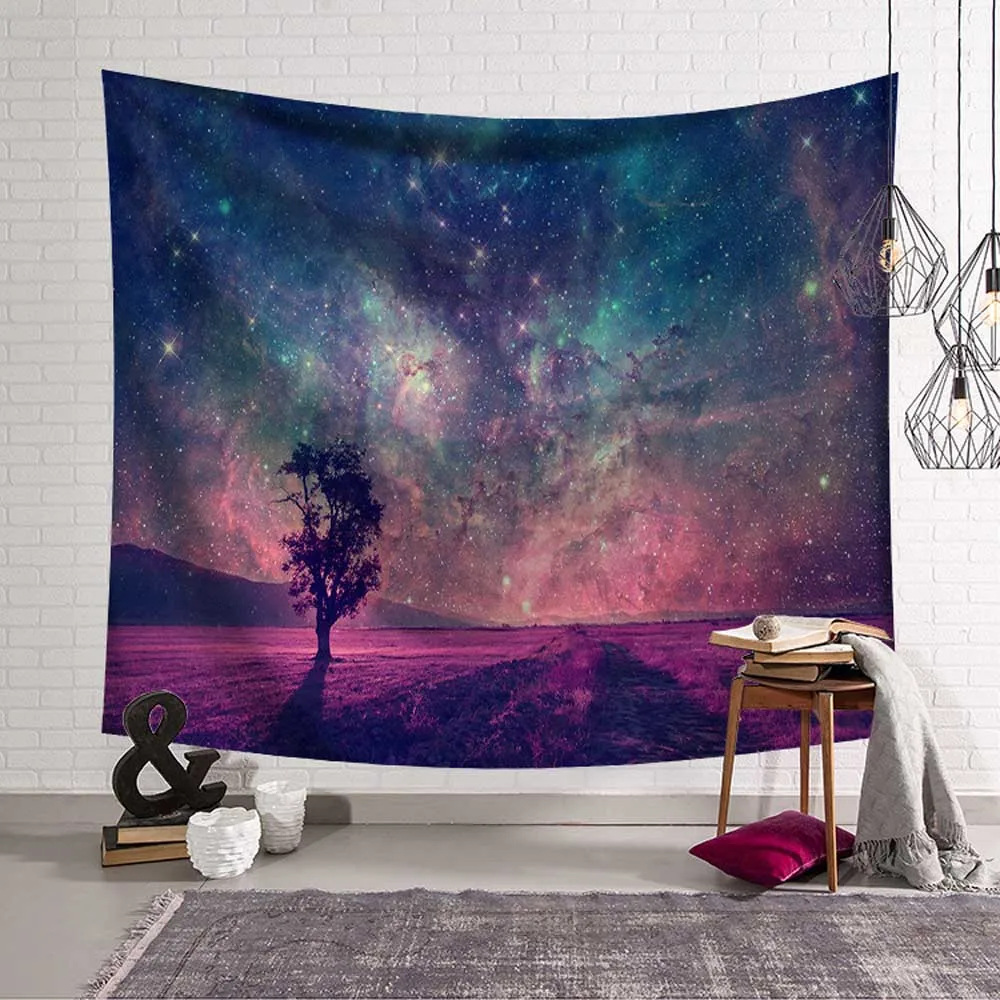 

Psychedelic Forest Tapestry Wall Hanging Farmhouse Decor Window Tapestry Polyester Headboard Yoga Shawl Wall Tapestry Blanket