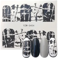 chic white black marble nail art sticker water transfer decal watermark slider manicure full wrap nails tool decoration