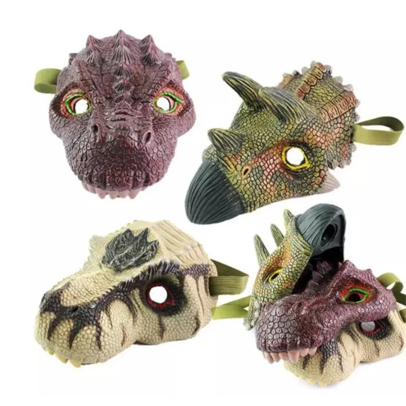 Силиконовая детская маска динозавра Хэллоуин Реалистичная Марди Гра