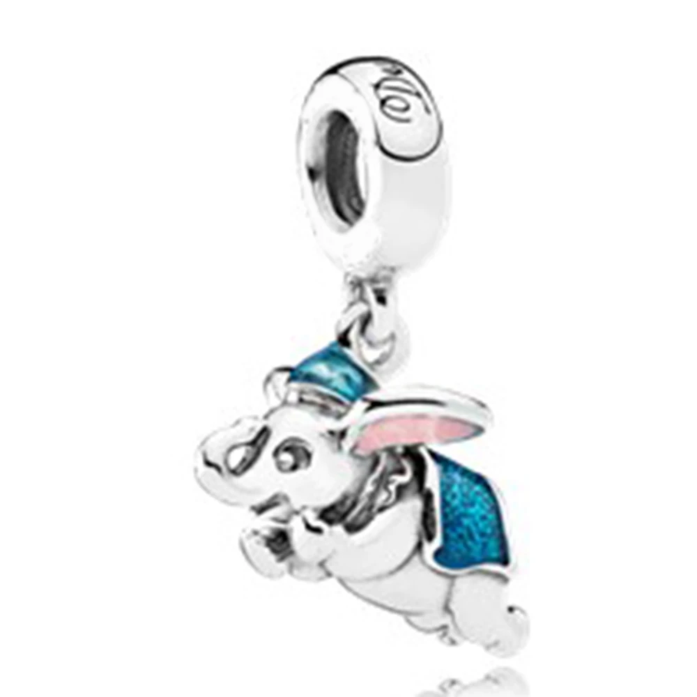 

Dumbo Dangle Charm 100% Real 925 Sterling Silver Fly Elephant Bead Charm Fit Original Bracelet Diy Jewelry