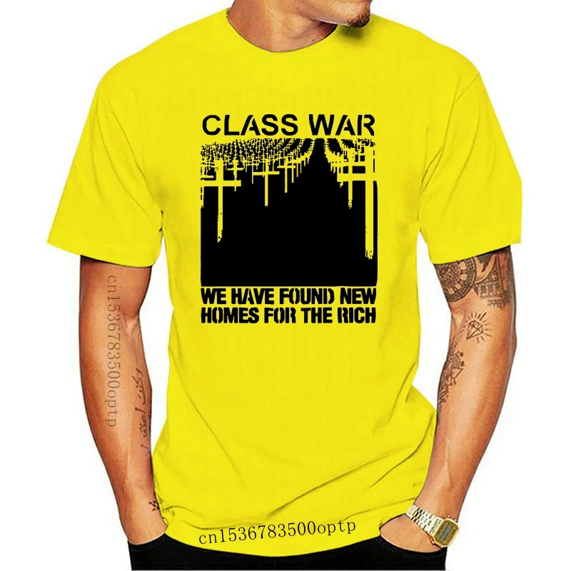 

New Class War Political Left Wing T Shirt Anarchist Protest Punk Rock Graphic Tee Customize Tee Shirt