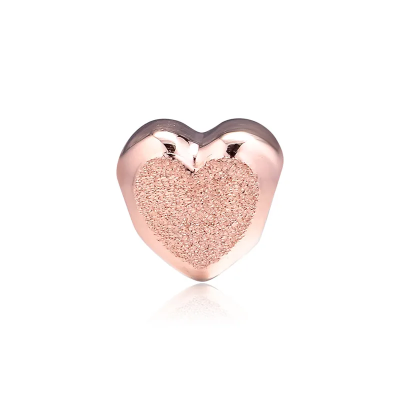 Matte Brilliance Heart Beads for Jewelry Making Fashion DIY Rose Golden Love Charm Women Charms Bracelets | Украшения и