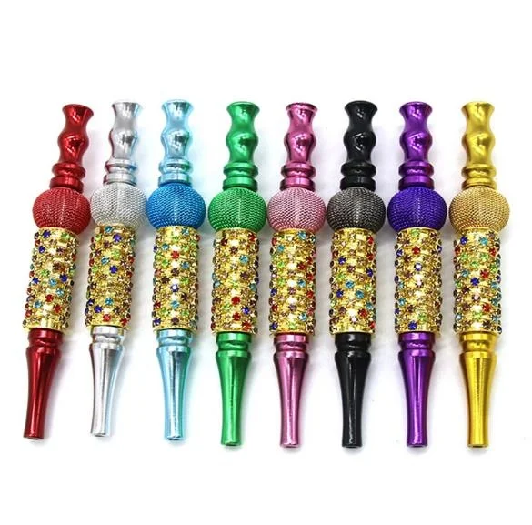 

9 Pcs/Lot Laser Alloy Hookah Tips Mouthpiece Shisha Smoking Filter Blunt Holder Detachable Nargile Chicha Pipe Holder