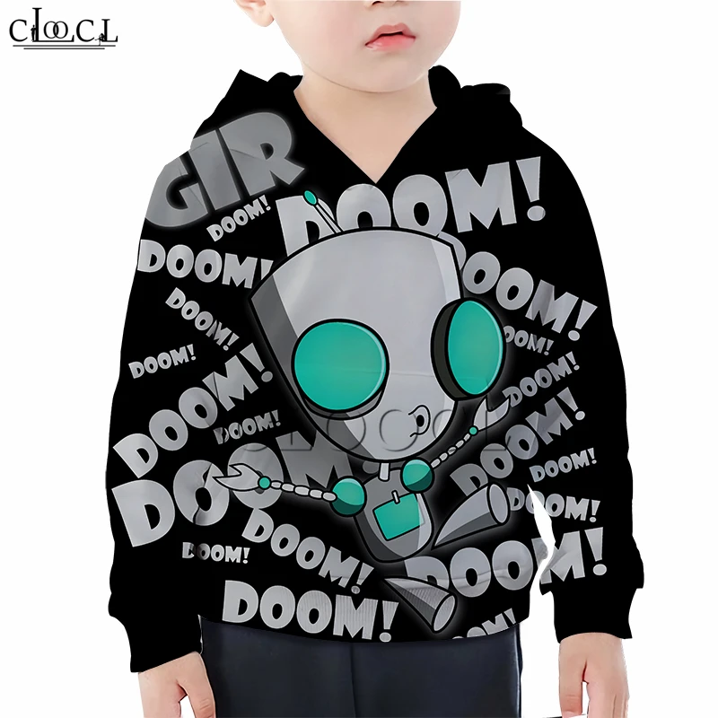 Футболки в стиле аниме Харадзюку с принтом Invader ZIM толстовка для мальчиков и