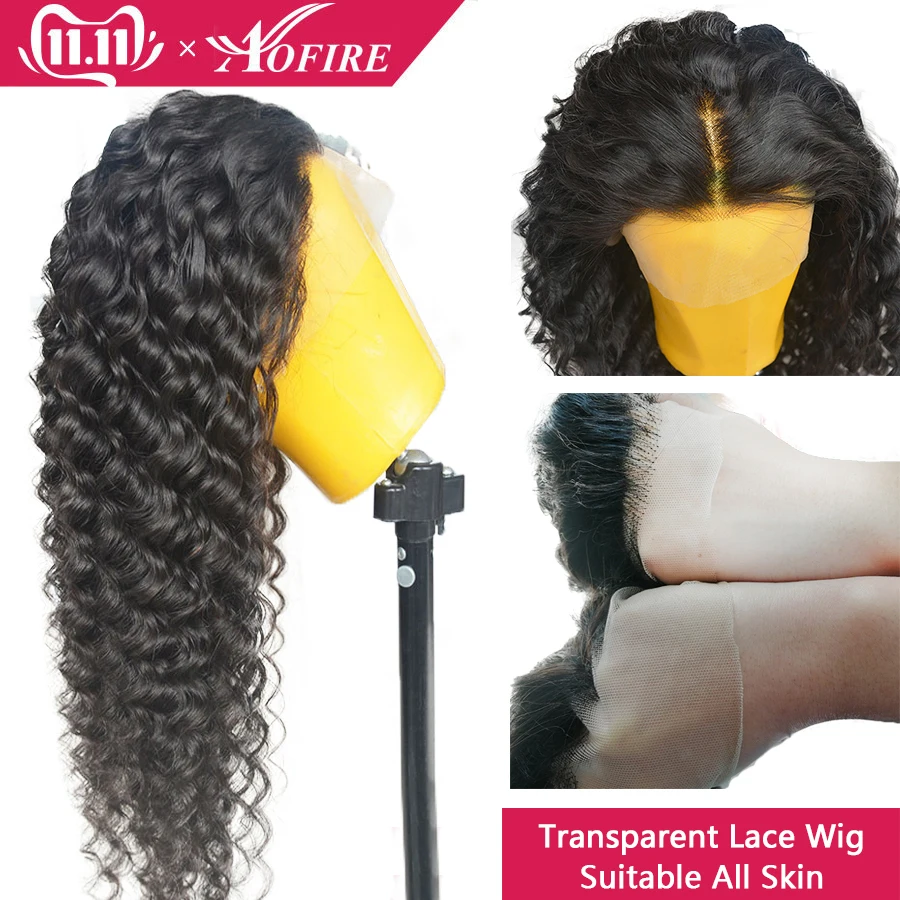 Прозрачная глубокая волна 360 передний парик на сетке Детские волосы 13x6 передние