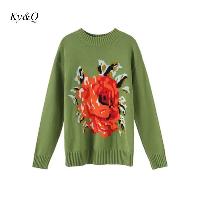 Дизайнер подиума 2019 осенне-зимний женский элегантный зеленый цветочный принт с