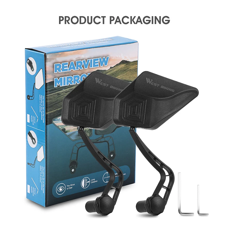 

2Pcs/Pair 360 Degree Rotatable Mountain Bike Reflective Mirror Bicycle Rearview Mirror With Large Frame Cycling Equipment