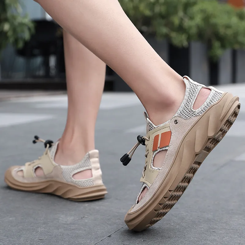 Сандалии мужские Нескользящие Уличная обувь для ходьбы пляжные удобные мягкие