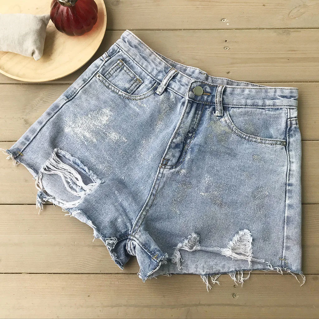 Лидер продаж 2020 женские джинсовые шорты JAYCOSIN с дырками пикантные высокой талией