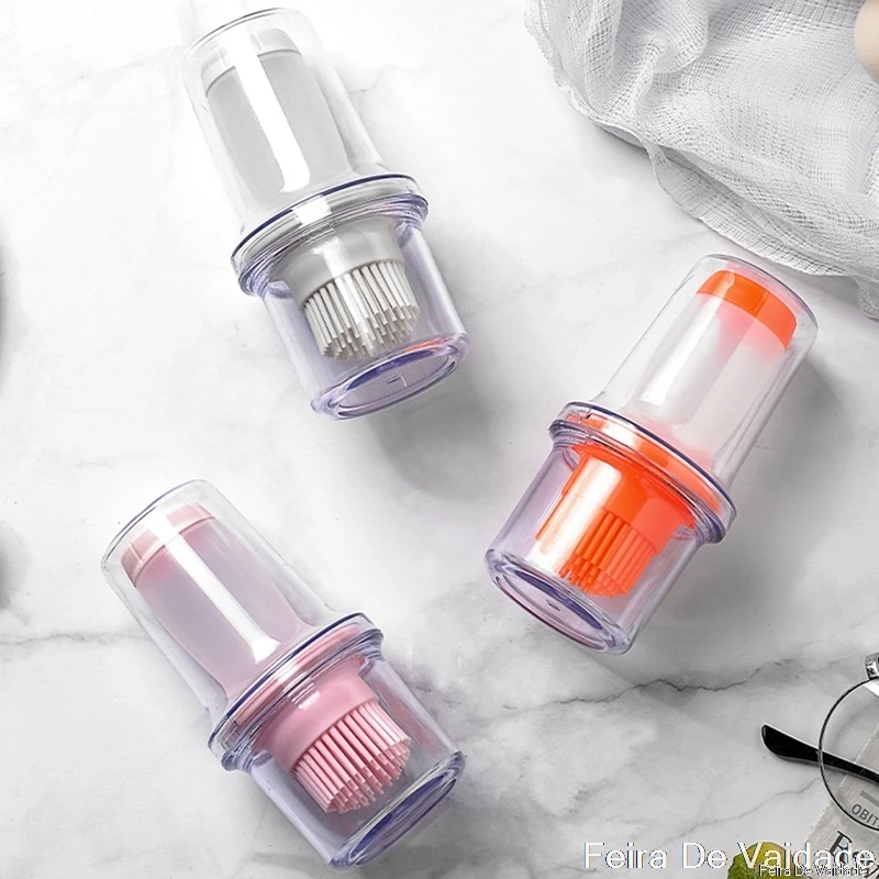 

1 Pcs Portable Silicone Oil Bottle with Brush Grill Oil Brushes Liquid Oil Pastry Kitchen Baking BBQ Tool Kitchen Tools for BBQ