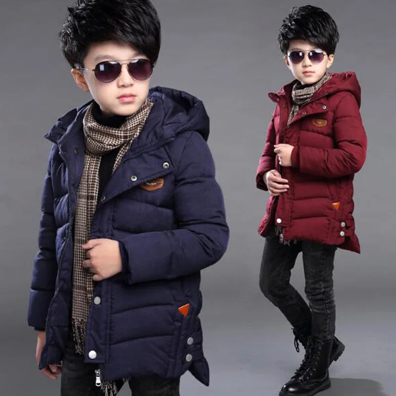 

Kids Boy Winter Jacket For Teenage Hooded Boys Winter Coat Kids Warm Thick Fur Collar Hooded Long Down Jacketa Coats For Teenage