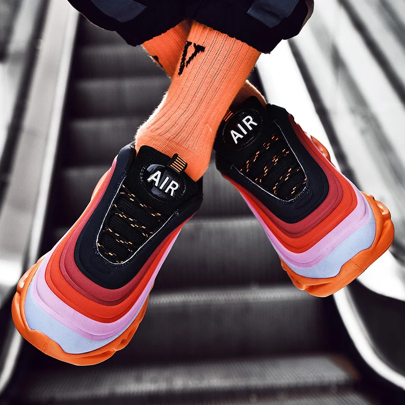Мужские эластичные кроссовки с сетчатой тканью цветные и увеличивающие рост баскетбольные кроссовки воздухопроницаемая спортивная обувь