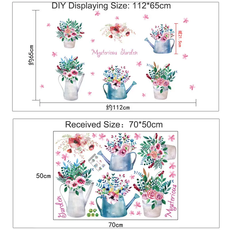 Красивые красочные цветы в горшках наклейки на стену садовые украшения бонсай
