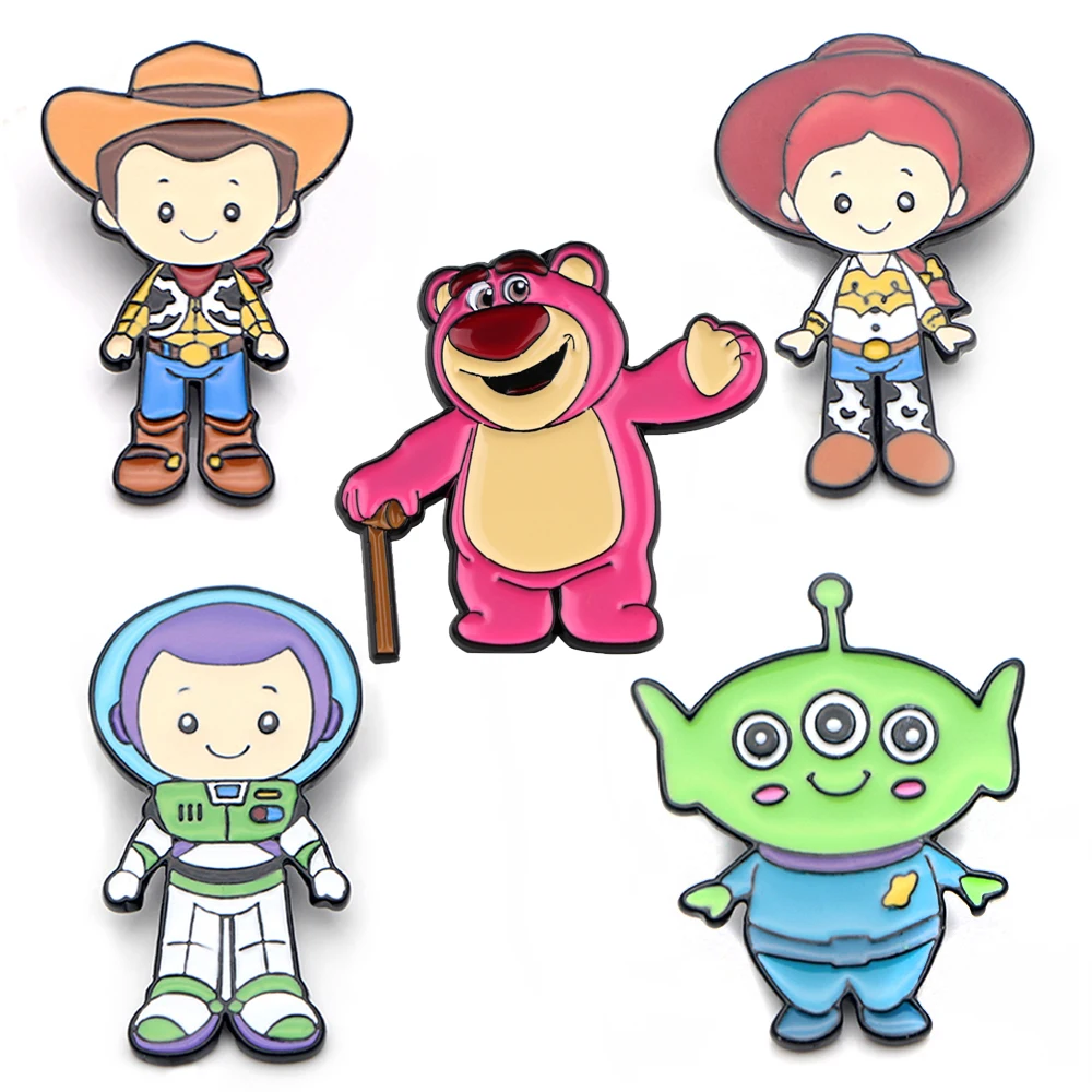 LB2031 История игрушек Медведь Аниме милые эмалевые булавки и броши для женщин