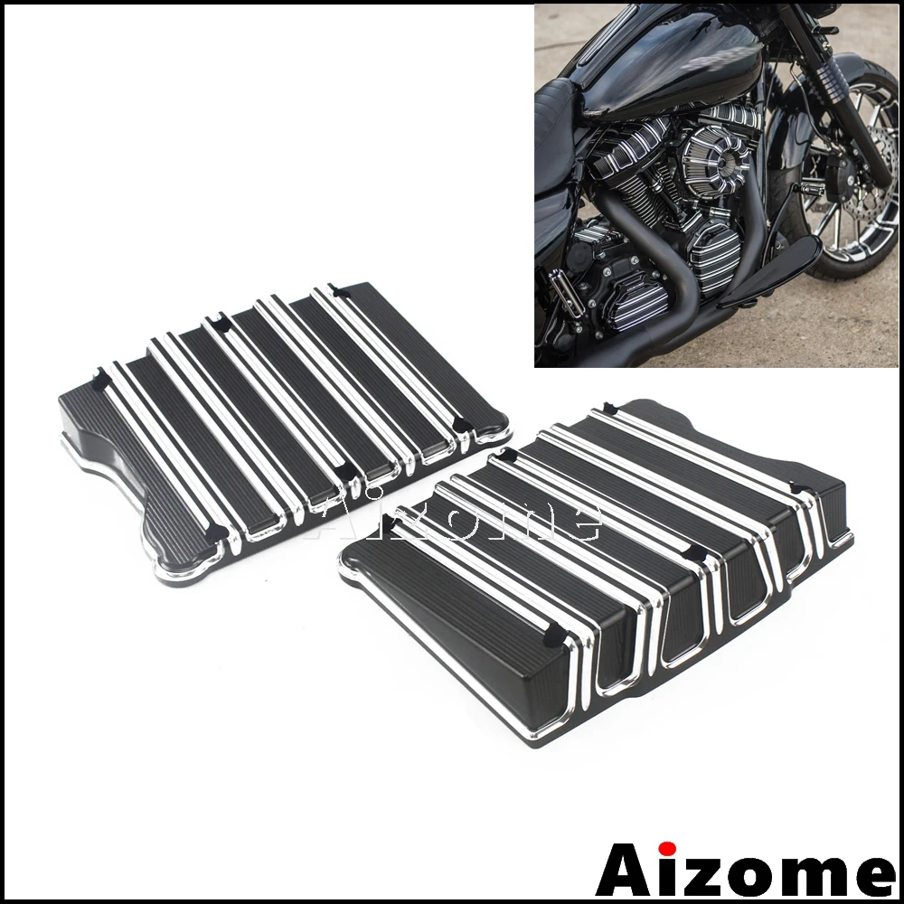 

Aluminum Black Motorcycle Top Rocker Box Cover Case For Harley Dyna Softail Street Bob Touring Road King Electra Glide 1999-2017