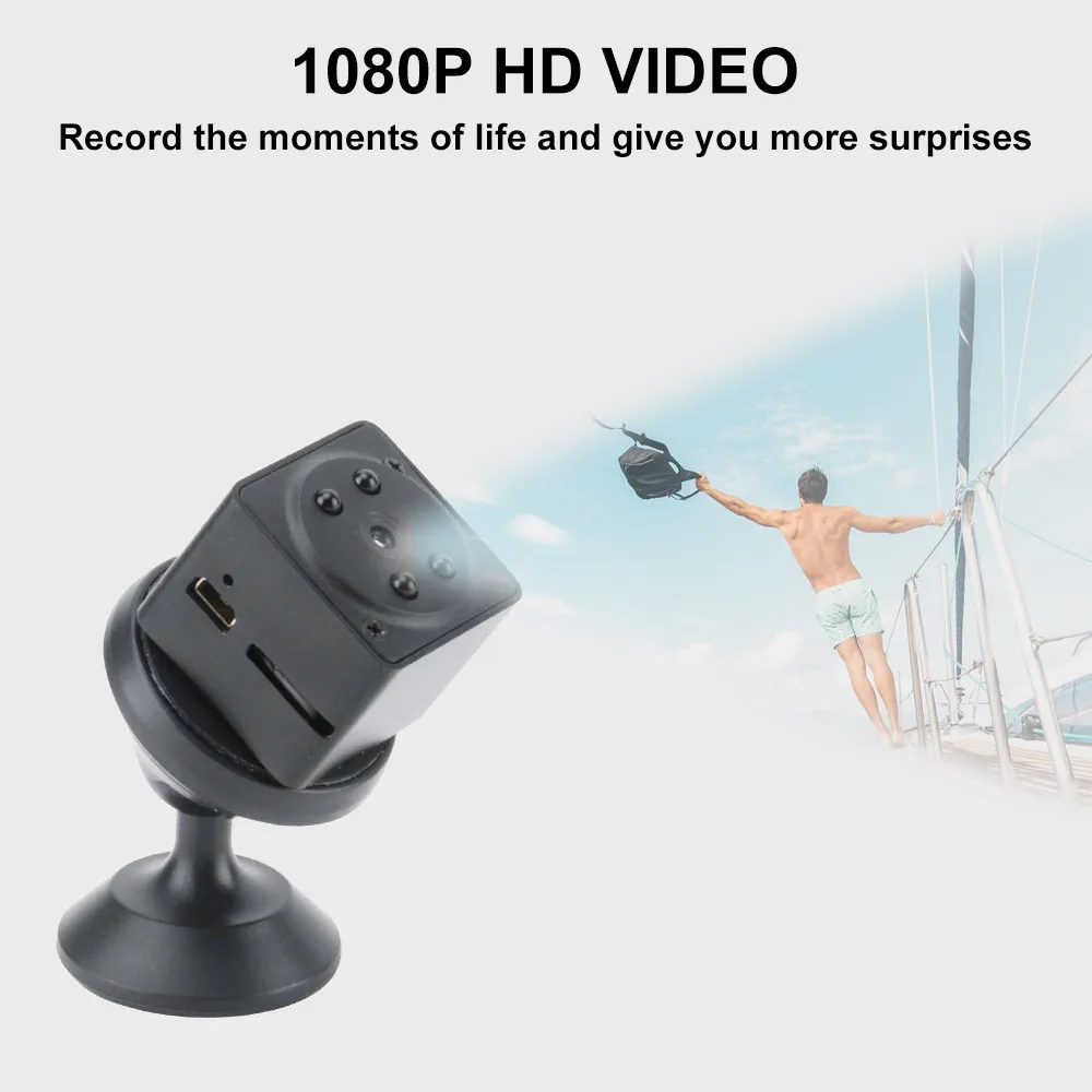 A7 1080P HD мини-камера ночного видения, видеокамера, детектор движения, автомобильная камера наблюдения, магнитный кронштейн, вращение на 360 градусов