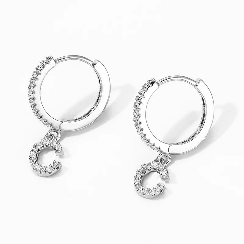 

Ladies Fashion Zircon Earrings Hip Hop Initials Pendant Earrings Ladies Earrings Fashion Jewelry