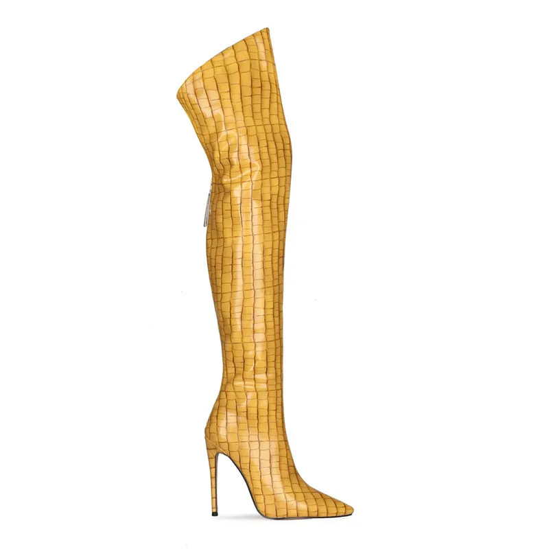 

Stone pattern over knee women's shoes large women's boots women's high heel boots high tube over knee boots