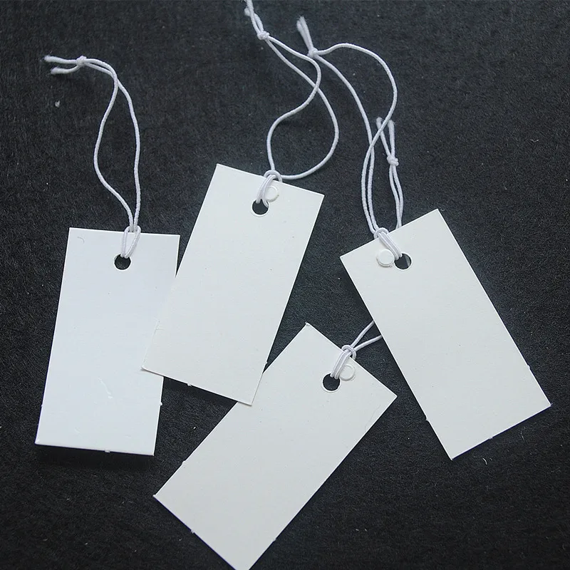 white 30x40mm 1000 шт./лот, бумажные ценники, ценники, упаковочные этикетки, этикетки для модных ювелирных изделий, швейная упаковка, размер 26x13 мм с эластичным покрытием - Цвет: white 30x40mm