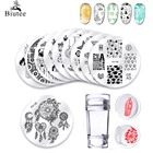 Biutee 10 шт.  трафареты для ногтей новогодние елки пластины для стемпинга с рисунками одуванчиков трафарет лебедей для маникюра