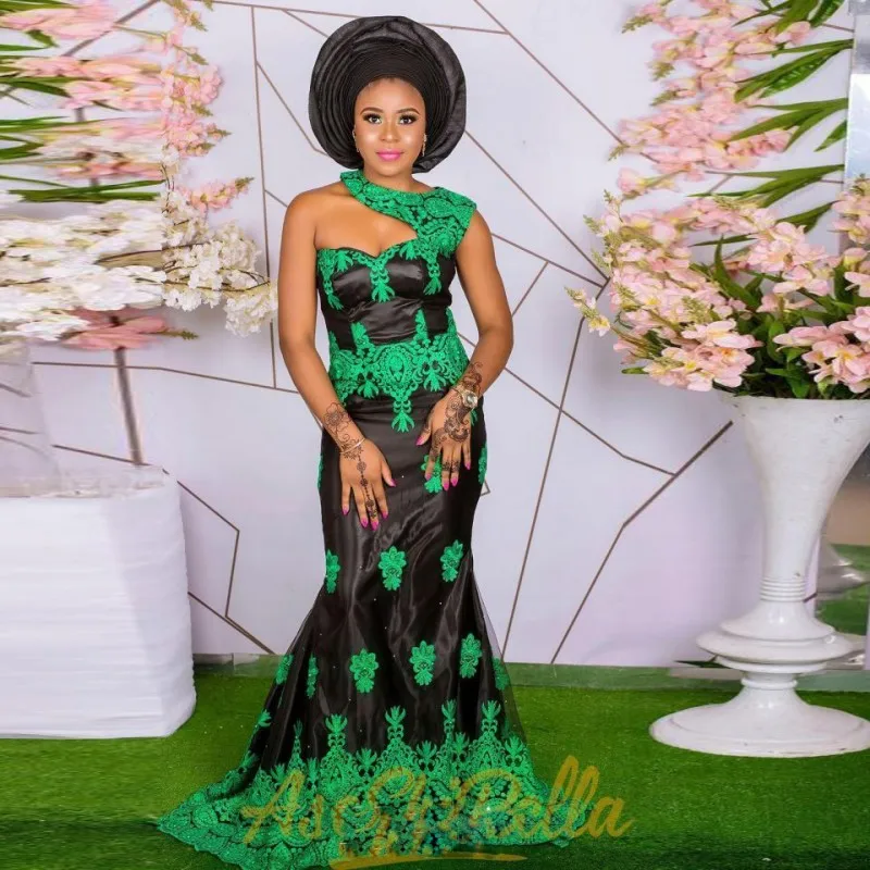 

Нигерийские зеленые платья на выпускной с аппликацией длинное платье vestido de fiesta de boda; abendkleider vestido longo; Вечерние платье Русалка индивидуальный...