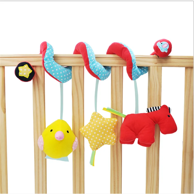 Детские ручные игрушки плюшевая погремушка с пони спиральный подвесной