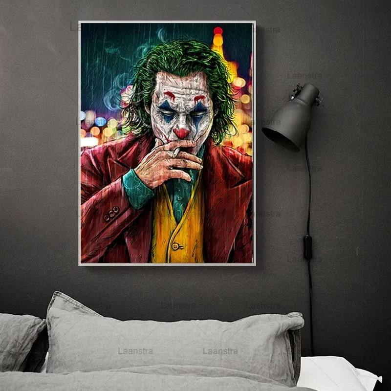 

Movie Star Joker Canvas Painting Comic Joker Art Poster and Prints Wall Picture Decoration for Living Bed Room Modern Home Decor