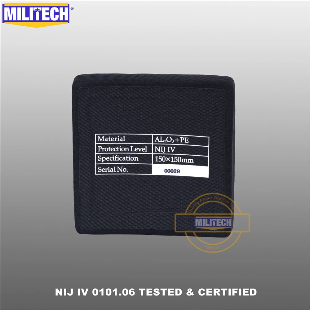 MILITECH 6'' x NIJ Level IV Stand Alone Bulletproof Side SAPI Plate Al2o3 + PE Ballistic ESAPI Panel | Безопасность и