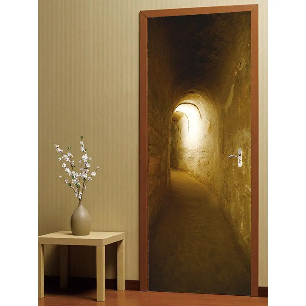 

AsyPets 3D Tunnel Door Sticker for Livingroom Bedroom Decoration Self Adhesive Sticker Home Decoration