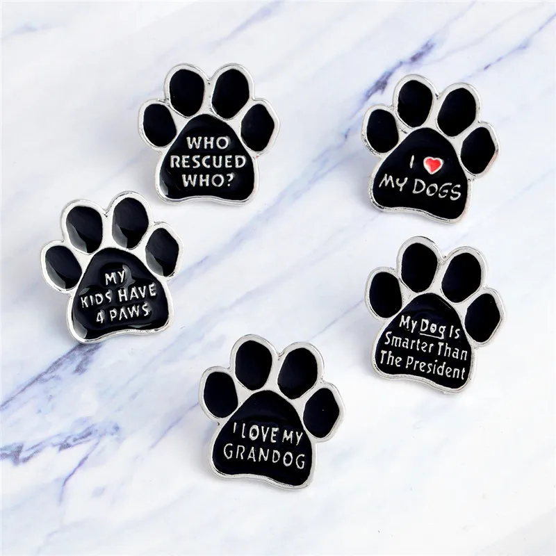 

Dog Paw Creative Brooch Pin Brooches Paw Claw Heart Black 25mm X 25mm, 1 Piece